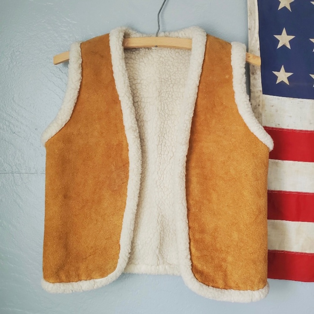 Vintage 70s Sherpa / Shearling and Suede Vest